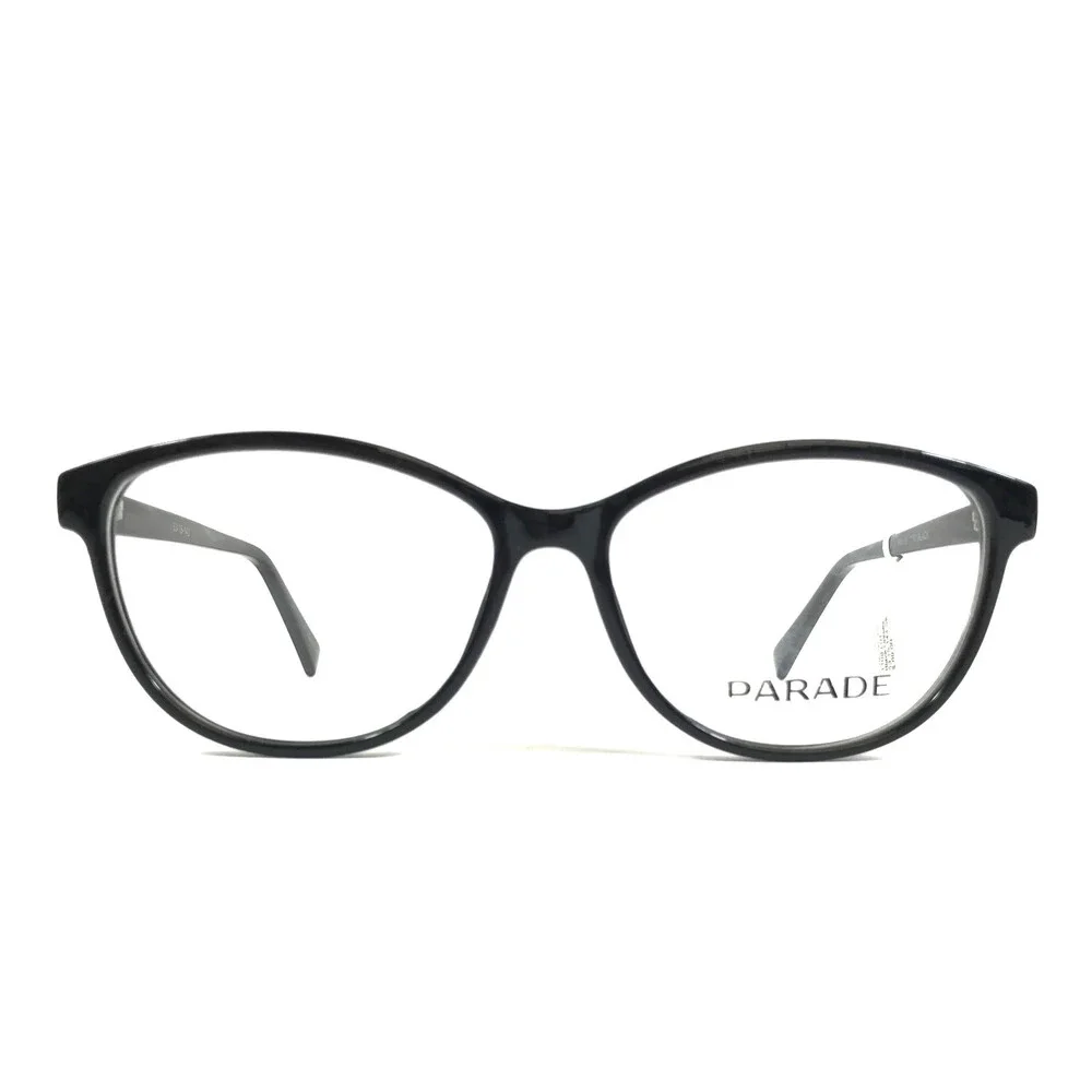 Parade Eyeglasses Frames 1108 Polished Black Cat Eye Full Rim 53-15-143
